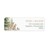Woodland Animals Baby Shower Return Address