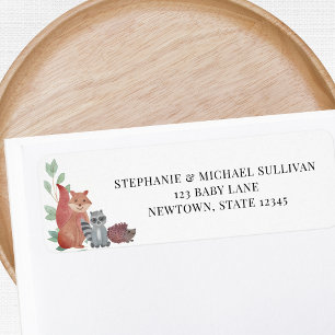 Woodland Animals Baby Shower Return Address