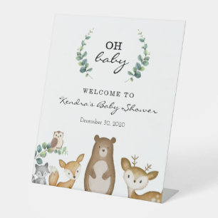Woodland Animals Baby Shower Sign