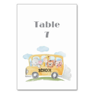Woodland Animals Baby Shower Table Number
