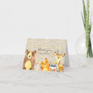 Woodland Animals Baby Shower Thank you Card
