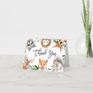 Woodland Animals Baby Shower Thank You Card