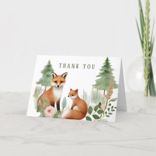 Woodland Animals Baby Shower Thank You Card