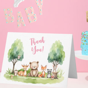 Woodland Animals Baby Shower Thank You Card
