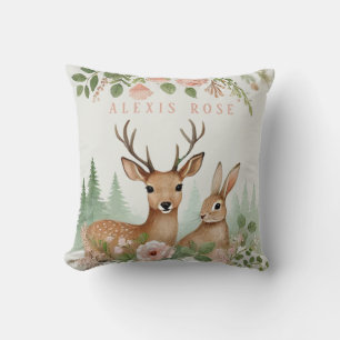 Woodland Animals Baby Shower Throw Pillow