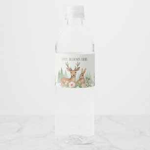 Woodland Animals Baby Shower Water Bottle Label