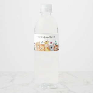 Woodland Animals Baby Shower Water Bottle Label