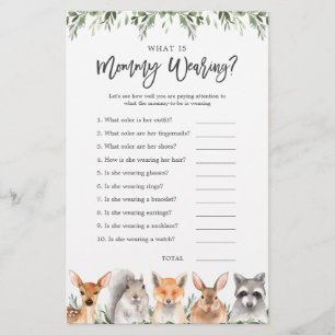Woodland Animals Baby Shower What is Mommy Wearing