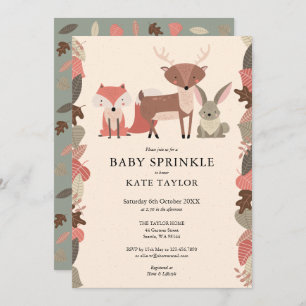 Woodland Animals Baby Sprinkle Shower Invitation