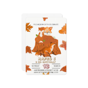 Woodland Animals Birthday Invitation: Fall Forest Invitation