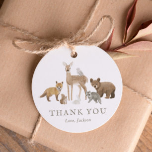 Woodland Animals Birthday Party Favour Tag