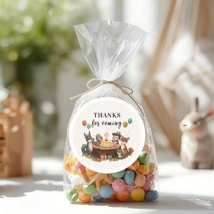 "Woodland Animals Birthday Thank You  Classic Round Sticker
