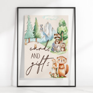 Woodland Animals Boho Baby Shower Cards Gifts Sign