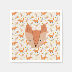 Woodland Animals Boho Design Fox Napkin