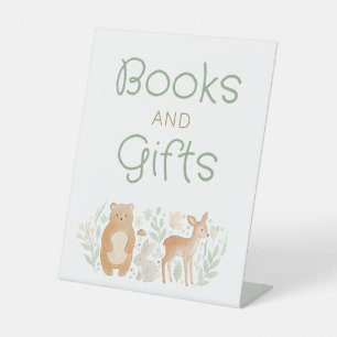 Woodland Animals Books and Gifts Baby Shower Pedestal Sign
