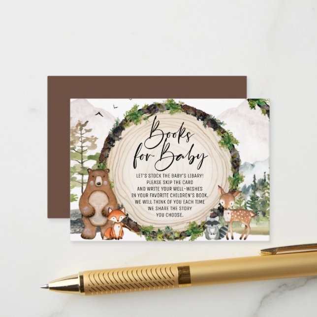 Woodland Animals Books for Baby Enclosure Card (Front/Back In Situ)