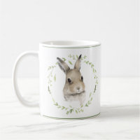 Woodland Animals Bunny Greenery Watercolor Cute