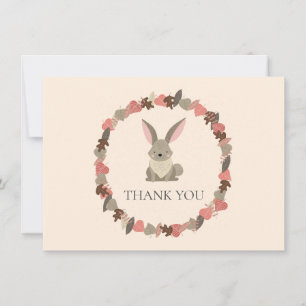 Woodland Animals Bunny Thank You Card