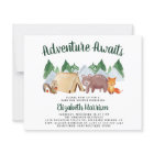 Woodland Animals Camping Baby Shower Invitation