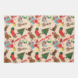 Woodland Animals Christmas Kitchen Towel