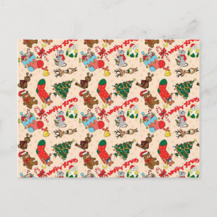 Woodland Animals  Christmas Postcard