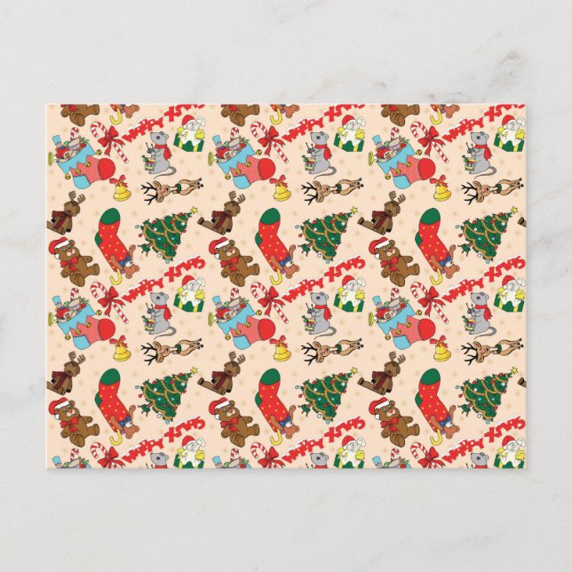 Woodland Animals  Christmas Postcard (Front)