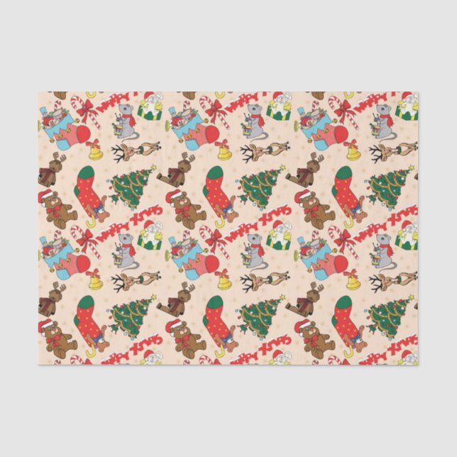Woodland Animals  Christmas Tissue Paper (Front)
