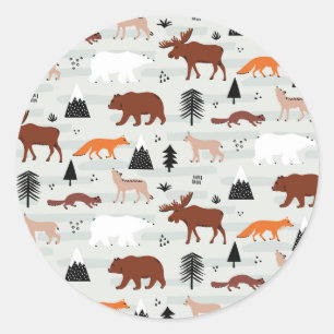 Woodland Animals Classic Round Sticker