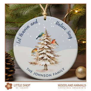 Woodland Animals Customizable Photo Ceramic Ornament