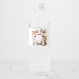 Woodland Animals Cute Baby Shower Water Bottle Label