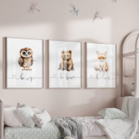 Woodland animals cute be brave nursery