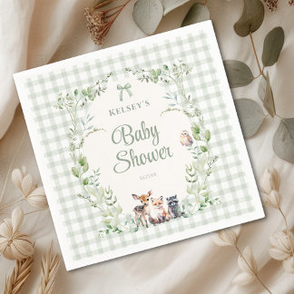 Woodland Animals Cute Gender Neutral Baby Shower Napkin