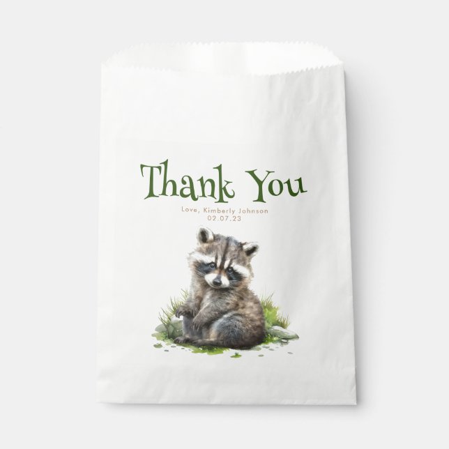 Woodland Animals Cute Thank You Favour Bag (Front)