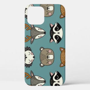 Woodland Animals Cute Vintage Pattern iPhone 12 Case