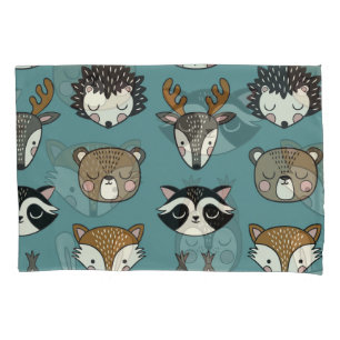 Woodland Animals Cute Vintage Pattern Pillowcase