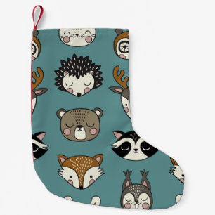 Woodland Animals Cute Vintage Pattern Small Christmas Stocking