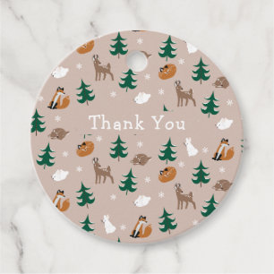 Woodland Animals Deer Fox Bunny Thank You Favour Tags