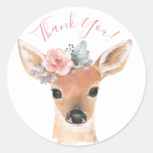 Woodland Animals Deer Watercolor Typography Name