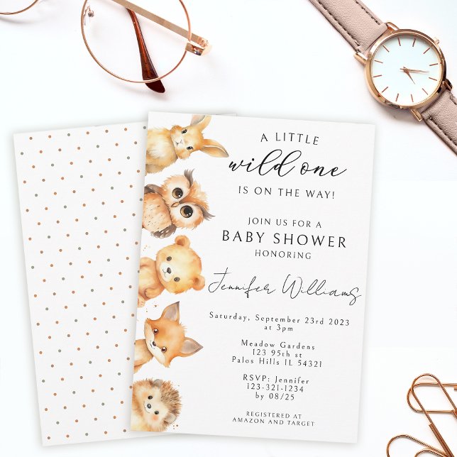 Woodland animals fall baby boy shower invitation (Creator Uploaded)
