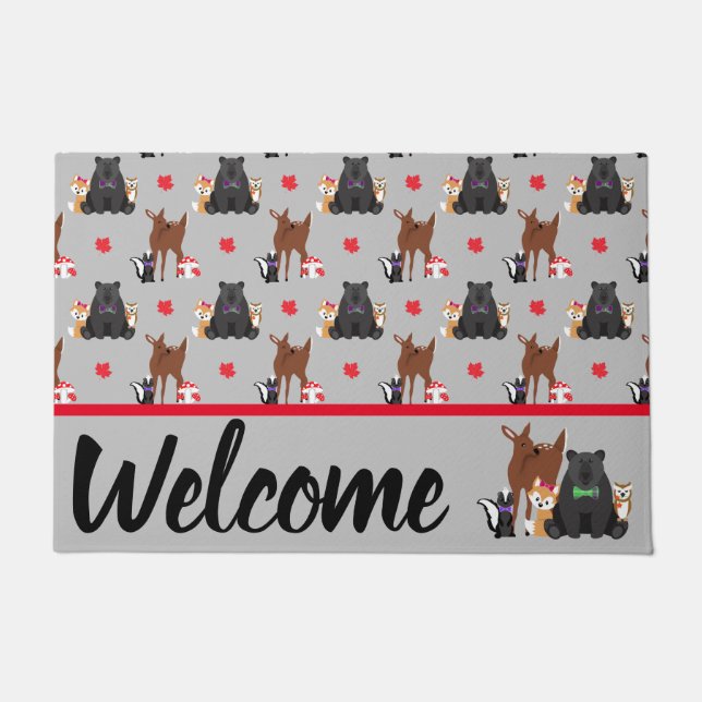 Woodland Animals Fall Season Doormat (Front)
