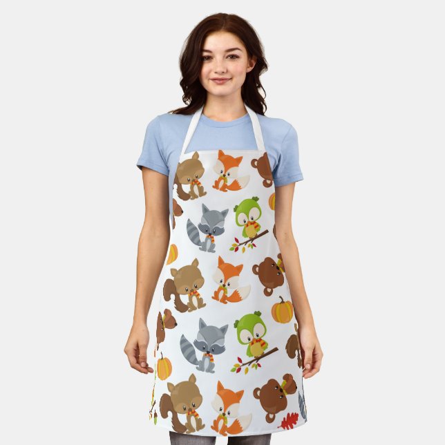 Woodland Animals, Forest Animals, Fall Animals Apron (Worn)