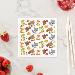 Woodland Animals, Forest Animals, Fall Animals Napkin
