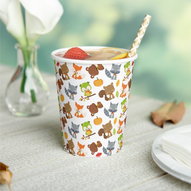 Woodland Animals, Forest Animals, Fall Animals Paper Cups (Insitu)