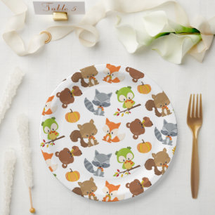 Woodland Animals, Forest Animals, Fall Animals Paper Plate