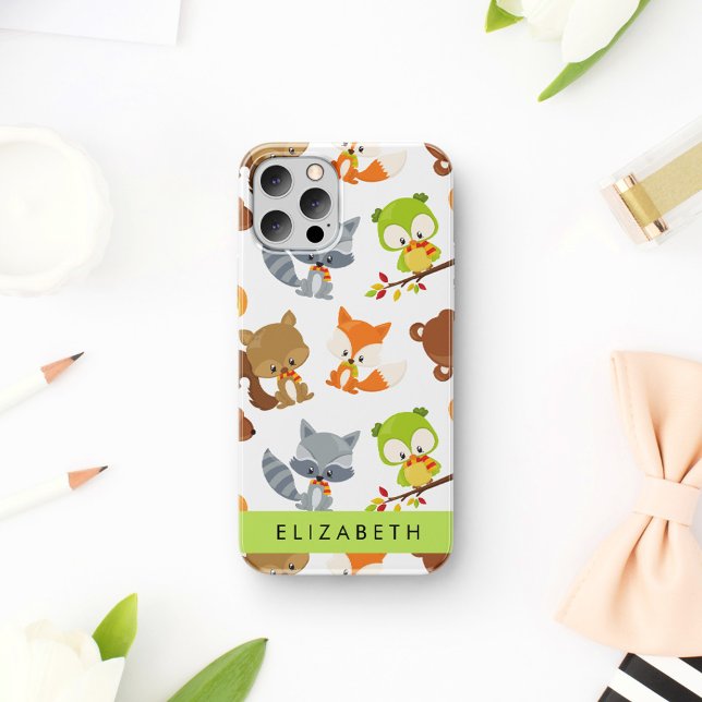 Woodland Animals, Forest Animals, Your Name iPhone 16 Case (Creator Uploaded)