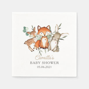 Woodland Animals Forest Baby Shower Napkin