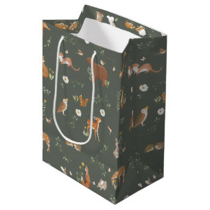 Woodland Animals Forest Baby Shower Welcome Sign Medium Gift Bag