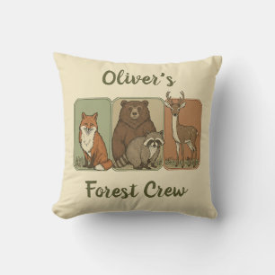 Woodland Animals - Forest Crew  Throw Pillow