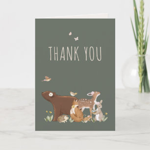 Woodland Animals Forest Friend Baby Shower Thank You Card