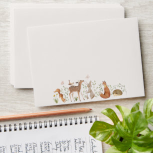 Woodland Animals Forest Friends Baby Shower Envelope